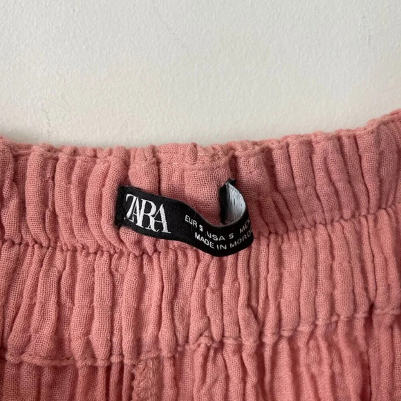 Zara Gauze Cotton Blend Sleeveless Jumpsuit Dusty Rose Pink Size Small - Picture 9 of 10